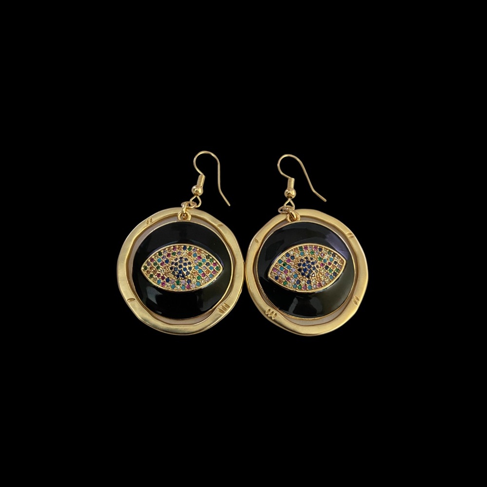 Seeing EYE Hoop Earrings- black